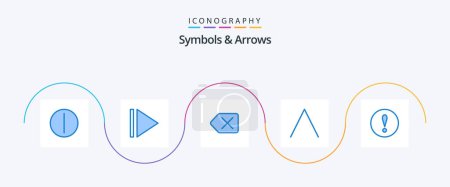 Téléchargez les illustrations : Symbols and Arrows Blue 5 Icon Pack Including . top. warning - en licence libre de droit