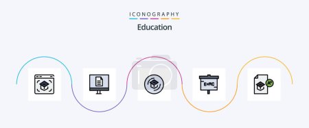 Illustration for Education Line Filled Flat 5 Icon Pack Including lab. education. online. school. knowledge - Royalty Free Image