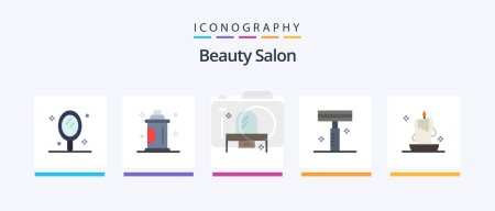 Illustration for Beauty Salon Flat 5 Icon Pack Including salon. cosmetic. spray. beauty. dresser. Creative Icons Design - Royalty Free Image