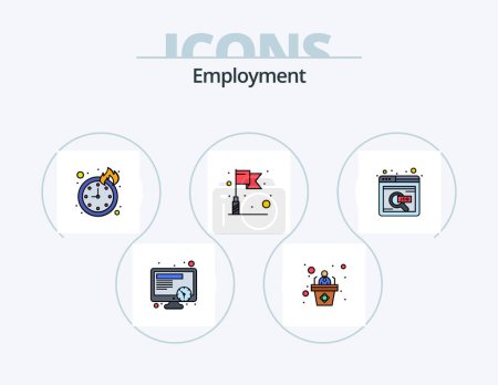 Illustration for Employment Line Filled Icon Pack 5 Icon Design. job. search. job direction. employee. hardware - Royalty Free Image