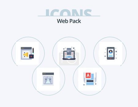 Ilustración de Web Pack Flat Icon Pack 5 Icon Design. mobile. web blogging. web. blogging. blog mobile - Imagen libre de derechos