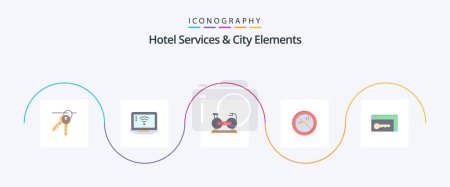 Illustration for Hotel Services And City Elements Flat 5 Icon Pack Including browser. no. bicycle. smoking. fittness - Royalty Free Image