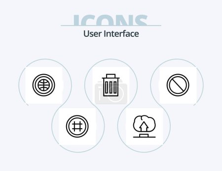 Ilustración de User Interface Line Icon Pack 5 Icon Design. user interface. button. favorite. arrow. minus - Imagen libre de derechos