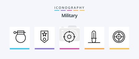 Ilustración de Military Line 5 Icon Pack Including terrorism. dynamite. badge. bomb. stripe. Creative Icons Design - Imagen libre de derechos