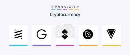 Téléchargez les illustrations : Cryptocurrency Glyph 5 Icon Pack Including peer coin . crypto currency. coin . crypto . shift. Creative Icons Design - en licence libre de droit