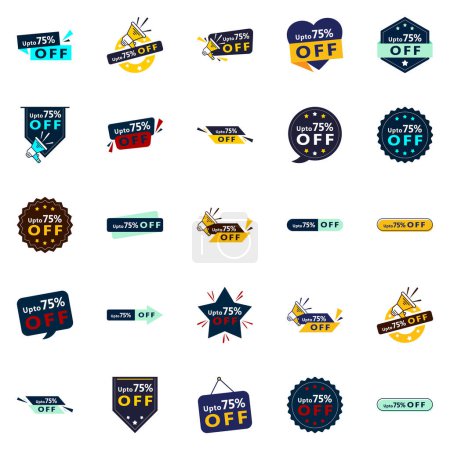 Illustration for The Up to 70% Off Pack 25 Innovative Vector Designs for Your Next Discount Event - Royalty Free Image