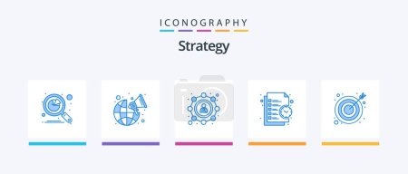 Téléchargez les illustrations : Strategy Blue 5 Icon Pack Including time. management. worldwide. list. user. Creative Icons Design - en licence libre de droit