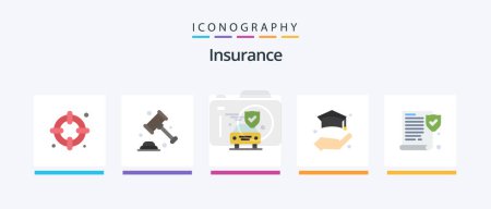 Illustration for Insurance Flat 5 Icon Pack Including . paper. insurance. insurance. insurance. Creative Icons Design - Royalty Free Image