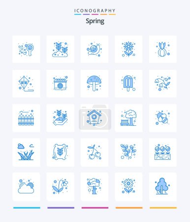 Illustration for Creative Spring 25 Blue icon pack  Such As vegetable. food. animal. sun flower. seed - Royalty Free Image