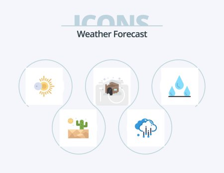 Illustration for Weather Flat Icon Pack 5 Icon Design. . . weather. wet. drops - Royalty Free Image