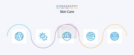 Illustration for Skin Blue 5 Icon Pack Including bone. dry. skin care. dermatology. skin wound - Royalty Free Image