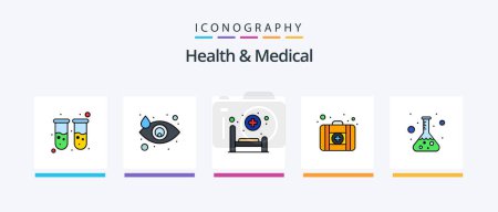 Illustration for Health And Medical Line Filled 5 Icon Pack Including first aid. injured. fitness. fraction. bone. Creative Icons Design - Royalty Free Image