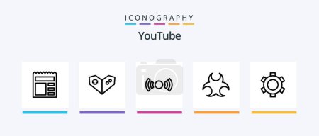 Ilustración de Youtube Line 5 Icon Pack Including basic. ui. basic. basic. chat. Creative Icons Design - Imagen libre de derechos
