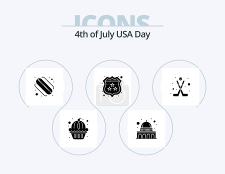 Ilustración de Usa Glyph Icon Pack 5 Icon Design. ice. american. american. police. security - Imagen libre de derechos
