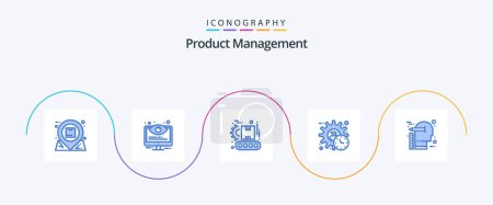 Illustration for Product Management Blue 5 Icon Pack Including product. executive. options. administrator. manufacturing - Royalty Free Image