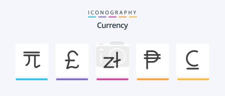 Téléchargez les illustrations : Currency Flat 5 Icon Pack Including kyrgyzstan. peso. zloty. forex. philippine. Creative Icons Design - en licence libre de droit