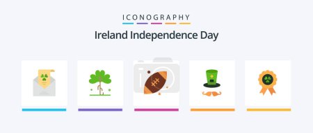 Ilustración de Ireland Independence Day Flat 5 Icon Pack Including madel. ireland. plant. cap. ireland. Creative Icons Design - Imagen libre de derechos
