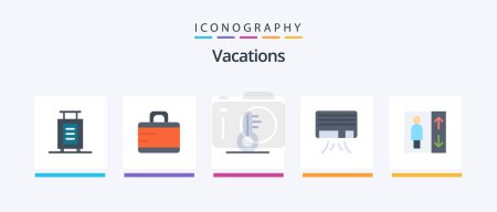 Ilustración de Vacations Flat 5 Icon Pack Including . conditioner. . Creative Icons Design - Imagen libre de derechos