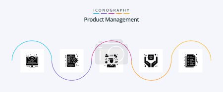 Ilustración de Product Management Glyph 5 Icon Pack Including goods. branding. smart phone. best quality. consultant - Imagen libre de derechos