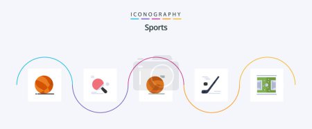 Illustration for Sports Flat 5 Icon Pack Including snow. ice. ping pong. hockey. sport - Royalty Free Image