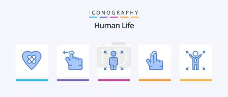 Illustration for Human Blue 5 Icon Pack Including . opportunity. person. man. touch. Creative Icons Design - Royalty Free Image