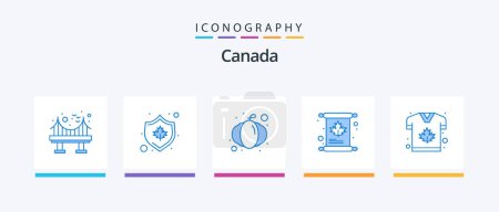 Illustration for Canada Blue 5 Icon Pack Including canada. invite. cucurbit. envelope. leaf. Creative Icons Design - Royalty Free Image