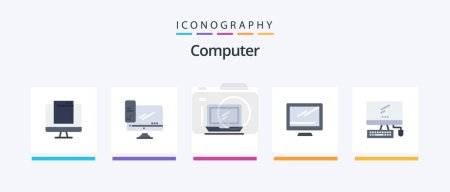 Illustration for Computer Flat 5 Icon Pack Including device. computer. pc. laptop. device. Creative Icons Design - Royalty Free Image