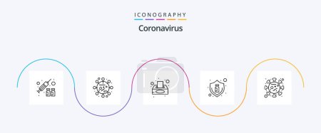 Illustration for Coronavirus Line 5 Icon Pack Including corona. virus. box. vaccine. flu - Royalty Free Image