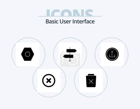 Ilustración de Basic Glyph Icon Pack 5 Icon Design. basic. signs. basic. direction. arrows - Imagen libre de derechos