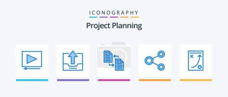 Ilustración de Project Planing Blue 5 Icon Pack Including social. network. archive. link. transfer. Creative Icons Design - Imagen libre de derechos