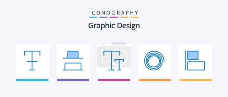 Téléchargez les illustrations : Design Blue 5 Icon Pack Including . text. horizontal. Creative Icons Design - en licence libre de droit