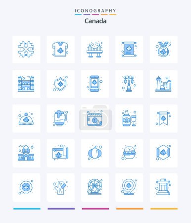 Téléchargez les illustrations : Creative Canada 25 Blue icon pack  Such As locket. invite. architecture. envelope. leaf - en licence libre de droit
