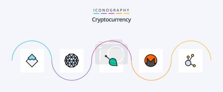 Téléchargez les illustrations : Cryptocurrency Line Filled Flat 5 Icon Pack Including crypto currency. coin. crypto currency. monero. cryptocurrency - en licence libre de droit