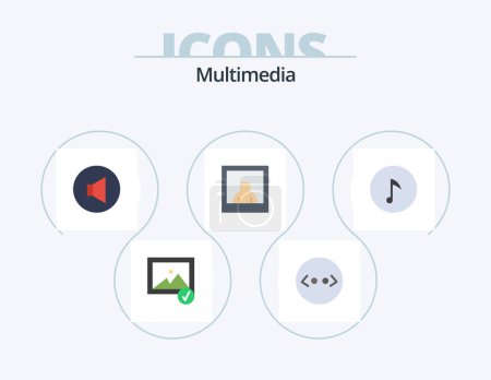 Ilustración de Multimedia Flat Icon Pack 5 Icon Design. . volume. . music - Imagen libre de derechos