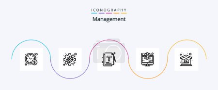 Ilustración de Management Line 5 Icon Pack Including business. setting. document. management. business - Imagen libre de derechos
