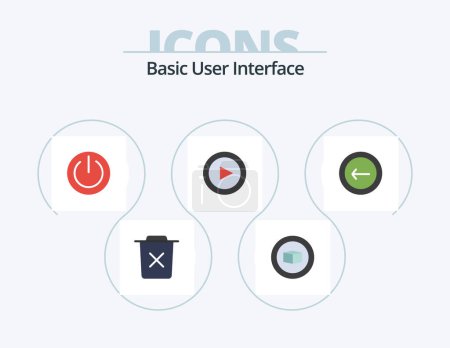 Téléchargez les illustrations : Basic Flat Icon Pack 5 Icon Design. set. set. basic. power - en licence libre de droit