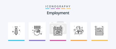 Illustration for Employment Line 5 Icon Pack Including job. search. note. employee. location. Creative Icons Design - Royalty Free Image