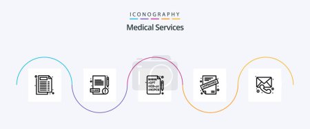 Téléchargez les illustrations : Medical Services Line 5 Icon Pack Including . message. medical. call. medical - en licence libre de droit