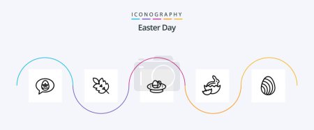Illustration for Easter Line 5 Icon Pack Including nature. easter. spring. robbit. egg - Royalty Free Image