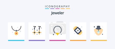 Illustration for Jewellery Flat 5 Icon Pack Including jewelry. watch. bracelet. jewelry. accessory. Creative Icons Design - Royalty Free Image