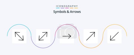 Illustration for Symbols and Arrows Line 5 Icon Pack Including . arrow. - Royalty Free Image