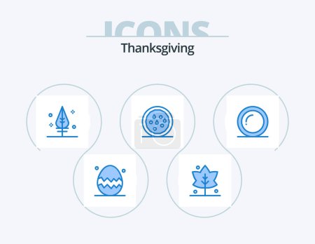 Illustration for Thanks Giving Blue Icon Pack 5 Icon Design. . thanks. thanks. food. thanksgiving - Royalty Free Image