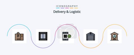 Ilustración de Delivery And Logistic Line Filled Flat 5 Icon Pack Including order. delivery. logistic. shipping. delivery - Imagen libre de derechos