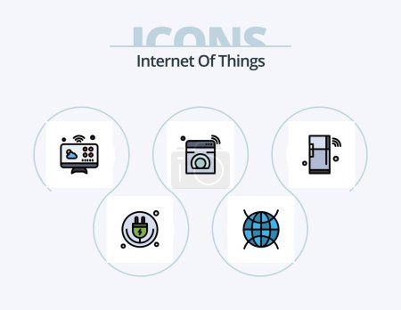 Illustration for Internet Of Things Line Filled Icon Pack 5 Icon Design. wifi. internet of things. smart. wifi. internet of things - Royalty Free Image