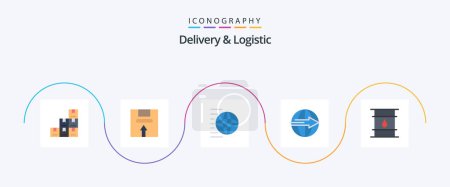 Illustration for Delivery And Logistic Flat 5 Icon Pack Including logistic. delivery. package. cargo. shopping - Royalty Free Image