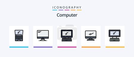 Illustration for Computer Line Filled 5 Icon Pack Including .. Creative Icons Design - Royalty Free Image