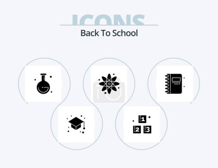 Ilustración de Back To School Glyph Icon Pack 5 Icon Design. education. back to school. school. laboratory. back to school - Imagen libre de derechos