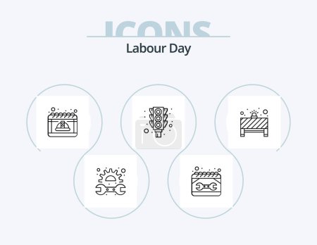 Illustration for Labour Day Line Icon Pack 5 Icon Design. tool. tool. blades. job. hard work - Royalty Free Image