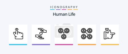 Téléchargez les illustrations : Human Line 5 Icon Pack Including . touch. zoom. hand. double. Creative Icons Design - en licence libre de droit