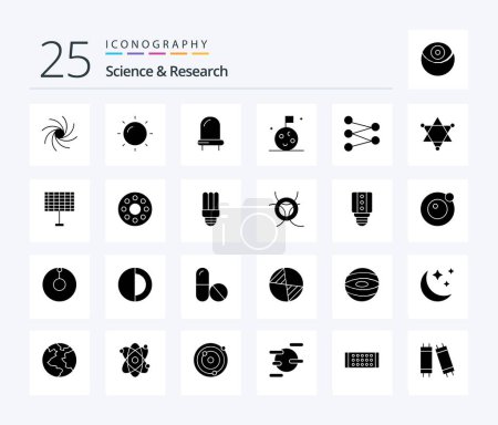 Téléchargez les illustrations : Science 25 Solid Glyph icon pack including baby. eco. flag. battery. science - en licence libre de droit